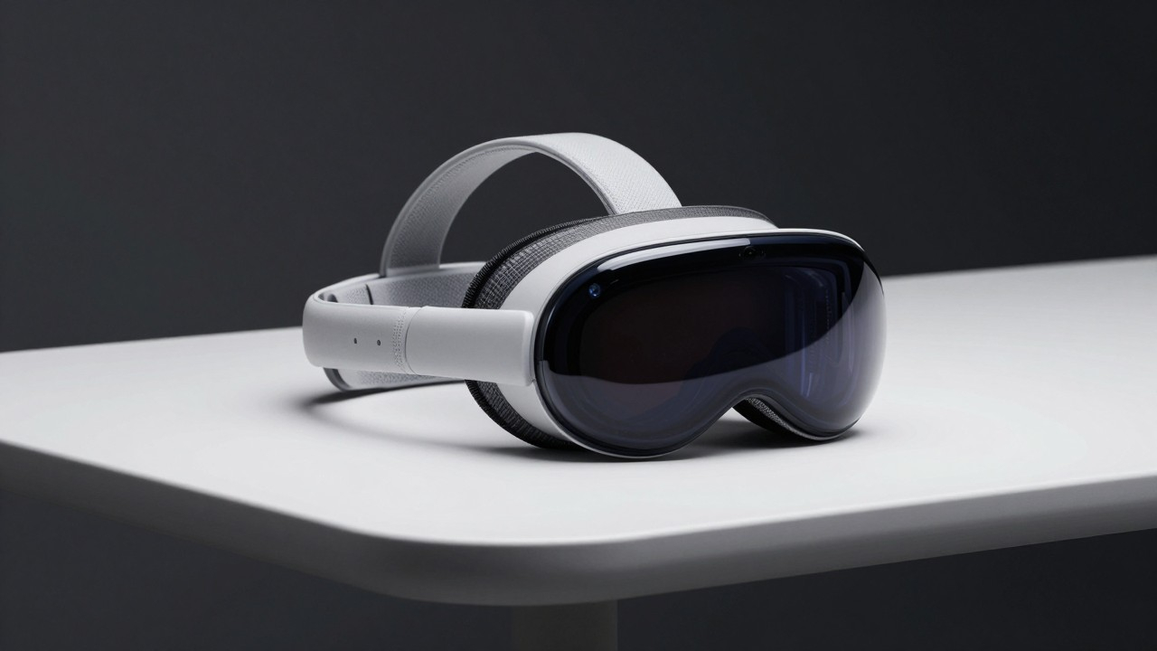 Apple Vision Pro mixed reality headset, premium product photography