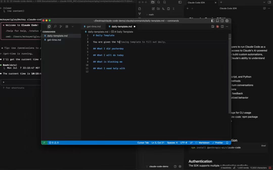 Claude Code terminal interface running research task