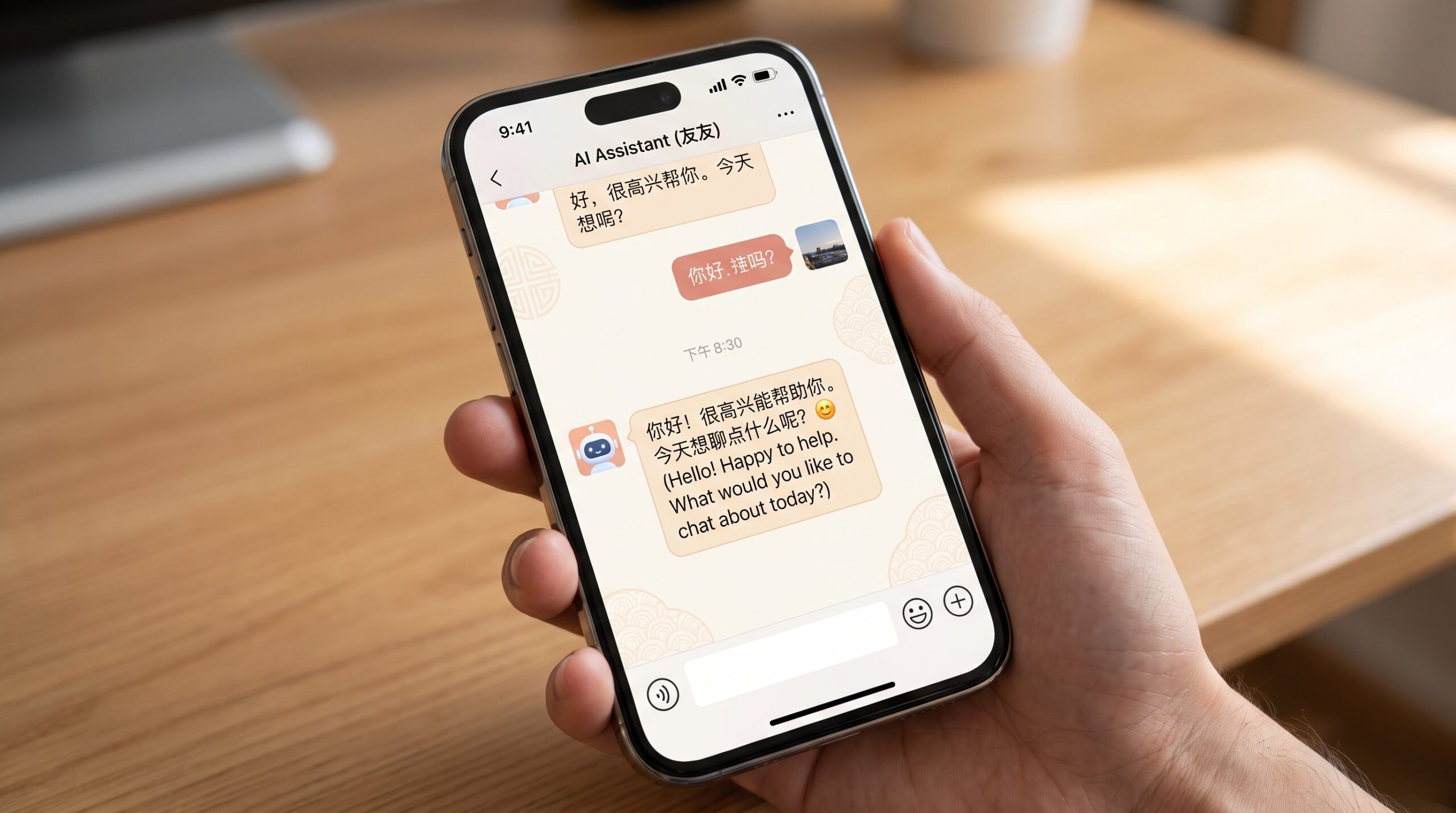 WeChat interface showing AI agent conversation