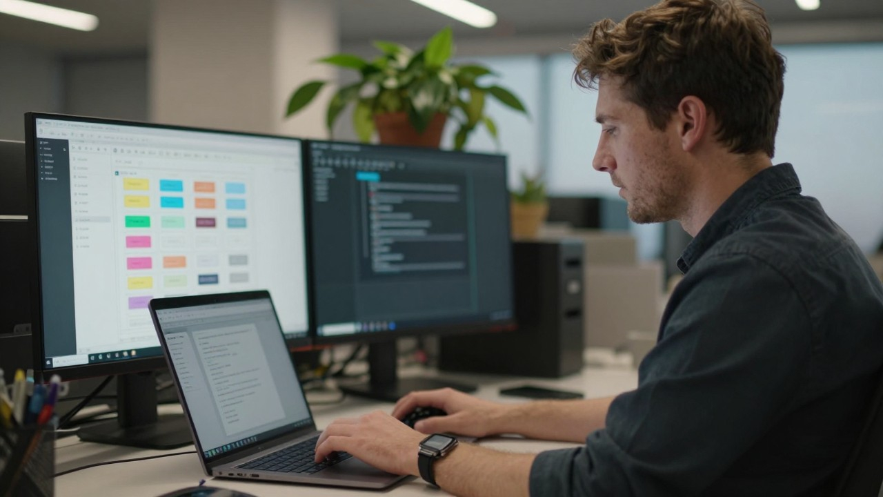 Developer working with AI-powered semantic search across their notes