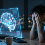 Person frustrated with AI assistant at late night